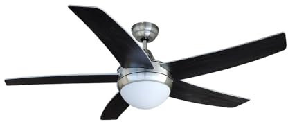 Lindby Deckenventilator mit Lampe Auraya Leselampe (Modern) in Alu aus Metall (2 flammig, E14) - Ventilator Wohnzimmerleuchte