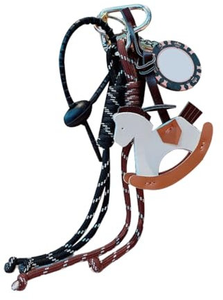 Leder-Pferd-Schlüsselanhänger, Taschenanhänger, Geldbörse, Zubehör, verleiht jeder Tasche Stil, Schwarz