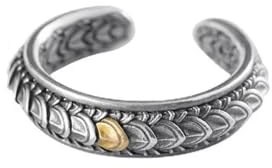 IMINI Personalized Dragon Scale Adjustable Ring – Punk Gothic Two-Tone Copper Band Jewellery for Men & Women, Fashion Biker Knuckle Middle Finger Ring Size O-T 1/2 Comfort Fit Gift