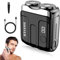 Mini Rasierer Herren Elektrisch,Rotationsrasierer für Herren,Tragbarer Reise Rasierer Herren mit LED-Anzeige,IPX7 Wasserdicht Rasierer USB C,Nass Trockenrasierer,Herren Vatertag Geschenke (Schwarz)