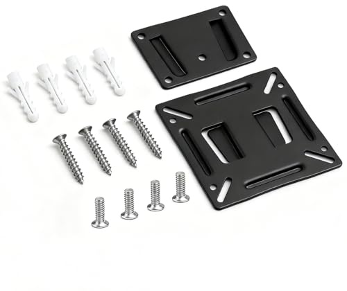 14-24 Inches Universal TV Wall Mount, Ultra Slim Replacement Stand Mount with a Max Load Bearing of 30lbs Fixed Monitor Wall Bracket with Max VESA 100x100mm for LED/LCD/OLED/Plasma TV (Black)