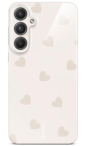 ONEFLOW Splash Cover für Samsung Galaxy S20 FE/FE 5G Hülle mit Design Muster, Designer Case Handy Schutzhülle mit Kameraschutz, Hardcase Bedruckt dünne Handyhülle, Creme Beige Herzen