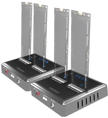 Xystec USB-C SSD Dockingstation: 2er-Set Dual-Bay Clone-Dockingstation für NVMe M.2 SSD-Festplatten (Festplatte USB 3.0, Festplatten 3.2)