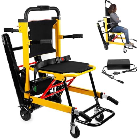 GHBXJX Elektrischer Treppensteiger Rollstuhl - Faltbarer Elektro Rollstühle Treppenlift Hilfswerkzeuge, Manueller Treppensteig-Rollstuhl für ältere Patienten, kann Treppen hoch und runter gehen
