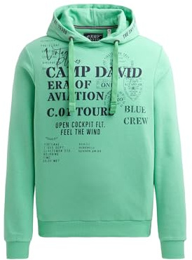 Camp David Herren Hoodie mit Puffprint Flight Green, XL