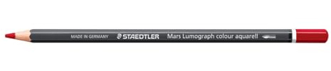 STAEDTLER Crayon aquarellable Rouge carmin – Crayon d’artiste soluble dans l’eau au format hexagonal – Mine de 3,6 mm, haute intensité de couleur et résistance à la lumière