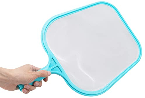 HERCHR Poolkescher, Cyan, schnell reinigende Kunststoffstruktur, Nylonmaterial, Poolskimmer, Laubkescher, Whirlpools, Brunnen, Werkzeuge für Whirlpools, Spas und Springbrunnen