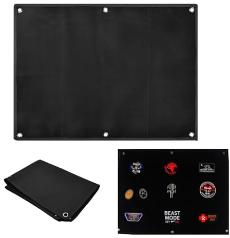 Patches Klett,60 X 45cm, Schwarz Patches Falten Platten,Wand Klettfläche Klettmatte,Emblem Anzeigen,afel Board Organizer Display Tafel Mit Ösen für Aufklebern Stempeln Abzeichen