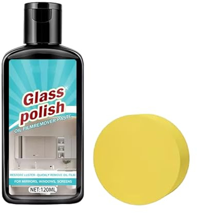 Detergente per vetri da bagno - Pasta per porte da doccia da 120 ml, lucidante brillante per superfici a specchio | per residui di schiuma minerale di acqua dura resistente per pannello