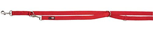 TRIXIE Premium-Hundeleine, doppelt, verstellbar, rot, 2M/10Mm