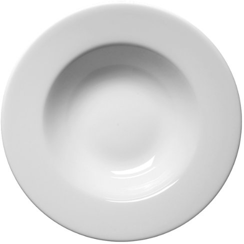 Genware Royal Soup Plates 23cm - Pack of 6 | White Plates, Porcelain Plates - Soup Bowls, Pasta Bowls