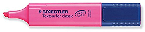 STAEDTLER® Textmarker Textsurfer classic, nachfüllbar, Keilspitze, 1-5 mm, Schreibfarbe: pink (10 Stück), Sie erhalten 1 Packung á 10 Stück