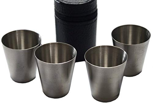 GERMANUS Verre Gobelet Kit Métal dans Un étui (4 Tasses)