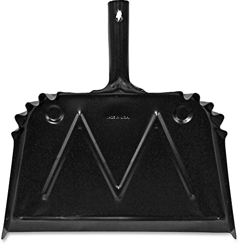 Genuine Joe 16 Heavy-Duty Metal Dustpan, Black, 1 Count