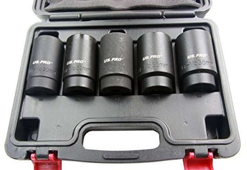 US Pro 5pc 1/2 dr Deep Impact Hub Nut Socket 30-32-34-35-36mm B1431