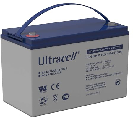 Batería Gel 12V para Autocaravana Ciclo Profundo 100Ah (115Ah) a 10h (100h) energía solar