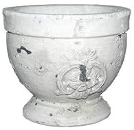 L'Héritier Du Temps Petite Coupe Style Antique ou Pot Décoratif en Terre Cuite Ton Pierre 12x13x13cm