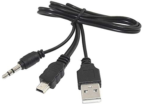 B92 Mini USB auf 3,5mm Klinkenstecker & USB 2.0 A Stecker Kabel 2-in-1 – Audio- und Ladekabel, 50 cm Länge, für Audioausgabe und gleichzeitiges Laden