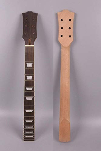Yinfente Manche de guitare électrique 22 frettes 62,9 cm en acajou et palissandre - Manche de rechange à boulon sur le talon (style boulonné)