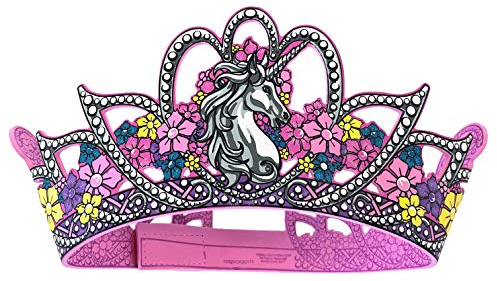 Liontouch - Einhorn Prinzessinnenkrone für Mädchen - 3-6 Jahre | Pinkes Schaumstoffspielzeug im Mittelalterstil mit Blumendekoration | Verkleidung & königliche Kostüme für Kinder – Größenverstellbar
