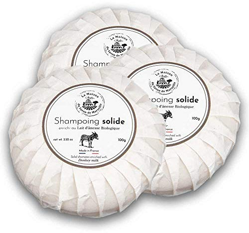 Savon de Marseille Shampoo mit Pflanzenöl und Duft Eselmilch - Set mit 3 Riegeln à 100 g