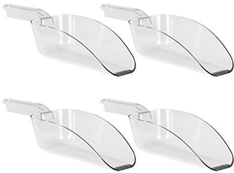 jojofuny 4 Unidades de Pala de Hielo de Plástico Transparente Palas de Arroz de Metal para Alimentos Y Dulces Cuchara para La Fiesta de La Barra de La Cocina