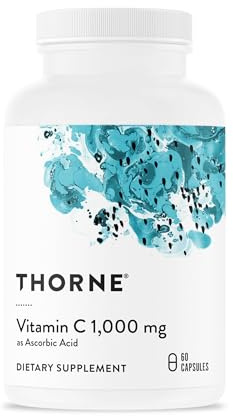 THORNE - Vitamin C 1,000 mg Supplement - Supports Healthy Immune Function & Collagen Formation - Provides Antioxidant Benefits* - Third-Party Certified - Gluten, Dairy & Soy-Free - 60 Capsules