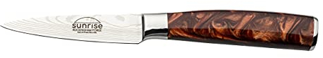 Rockingham Forge Sunrise Collection 3.5 Paring Knife, Stainless Steel with Resin Handles, Amber Brown RF-2101BR