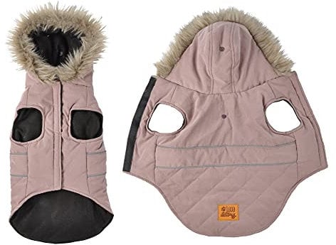 Hunde Winterjacke Hundemantel Kapuze Hundebekleidung Hundejacke Mantel Jacken (Rosa, S)