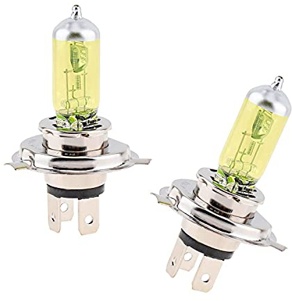 2x Jurmann H4 100/90W 12V Gelb Yellow Halogen Birne für Scheinwerfer, Fernlicht, Abblendlicht, Nebelscheinwerfer - Off-Road