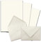 25x Briefpapier-Sets DIN A4 mit C6 gefütterten Briefumschlägen, Nassklebung - Naturweiß - mattes Schreibpapier und Kuverts mit weißem Seidenfutter