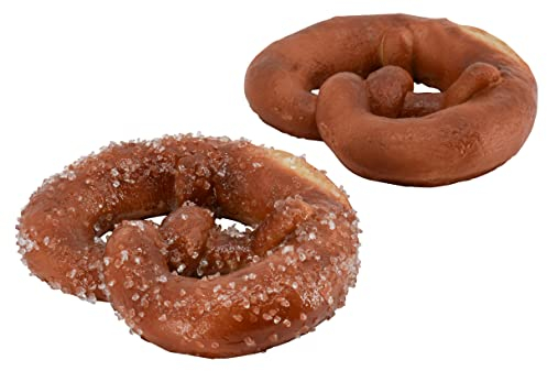 Klocke Dekorationsbedarf Naturgetreue Lebensmittel Attrappe – Künstliche Backwaren & Brot & Kleingebäck – Food Dummy/Plastikessen - Dekoration (Brezel - 2er Set - 11 cm)