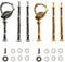 2 Set 3 Tier Dessert Stand Fittings Alloy Fruit Display Fittings Replaceable Cake Stand Rods Kits Accessories for Wedding Birthday Parties Tea Parties