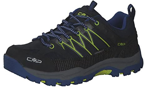 CMP Kids Rigel Low Trekking Shoes Kids WP, Zapatos de Trekking Unisex niños, Negro Azulado Eléctrico, 41 EU