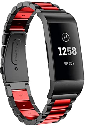 Gheper Cinturino in metallo compatibile con Fitbit Charge 3/Charge 4/SE Sostituzione rapida e semplice del cinturino in acciaio inossidabile per accessorio smartwatch Charge 3/Charge 4/SE