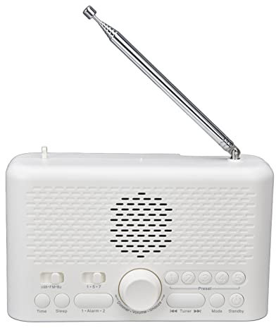 ASHATA Alarm Clock Radio,Portable Bluetooth Vintage Radio Speaker with LED Screen Display Clock,U Disk+FM Radio Multifunctional Alarm Radio with Antenna,for Home Travel