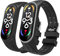 MoKo 2 Pack Correas Compatible con Xiaomi Mi Band 7/Smart Band 7, Pulsera Deportiva de Repuesto de Silicona Suave para Mujer Hombre, Gris + Negro