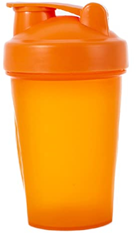 Shaker Bottle For Protein Powder Mixed Plastic Workout Water Bottle 400 ml with Mixball Non-Leak Cap Shaker Cups for Fitness Sports Gym Supplement Drinks Bottles (Orange)