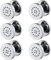 YRUIIA 6 Pcs Seitenbrausen Dusche 2 Zoll Massagedüse Messing Seitenbrause Brause Einstellbar Seitenbrause Dusche Wandbrause Wanddüse Regenbrause Shower Dusche Jet,Round