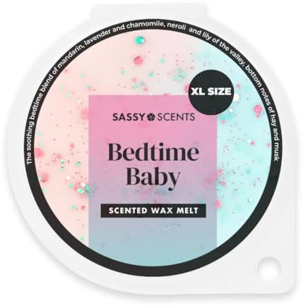 Sassy Shop Wax - Scented Wax Melt, Bedtime Baby - Organic Soy Blend - Luxurious, Long-Lasting Fragrances for Any Living Space - Vegan Friendly, XL Size 70g