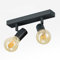K-Bright Deckenstrahler 2 Flammig, Deckenleuchte Strahler Schwenkbar, Vintage Deckenlampe E27, Spotleuchte Drehbar Deckenspots für Wohnzimmer, Schlafzimmer,Anthrazit,Ohne Leuchtmitte