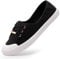 Harvest Land Womens Canvas Shoes Low Top Flat Gym Sports Pumps Trainers Lace Up Flat Ladies Girls Fashion Pumps Black UK 7.5