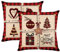 LTDKAEN Red Plaid Kissenbezüge 45 x 45 cm Set von 2 Jahreszeiten Grüße Weihnachten Glocke Home Dekorative Leinen Wurfkissenbezug für Sofa Schlafzimmer