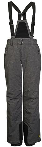 Killtec Jungen Skihose/Funktionshose mit Latz, Kantenschutz und Schneefang KSW 148 BYS SKI PNTS, Graumelange, 152, 41184-000