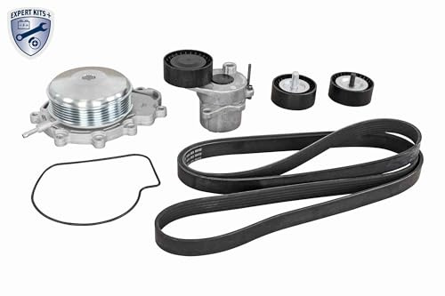 VAICO V30-50109 Wasserpumpe + Keilrippenriemensatz ohne integrierten Regler ohne Unterdruck-Bypass ohne integrierten Abschaltkontakt mit Dichtring mechanisch Kompatibel mit MERCEDES-BENZ 1095057 | V30-50109 passend für C-Klasse