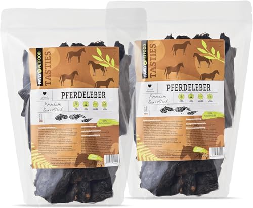 FAVLY Pferdeleber 2x1000g für Hunde, Kauartikel für Allergiker | Luftgetrocknet & hypoallergen, ohne Zusätze & Getreide, unterstützt die Zahnreinigung, in Deutschland hergestellt