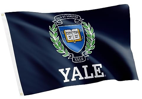 Desert Cactus Yale University Bulldoggen-Flagge, 7,6 x 12,7 cm, für den | Offizielles Lizenzprodukt, 90 x 150 cm, Team-Logo-Banner, für den Innen- und Außenbereich, doppelseitig, Merch