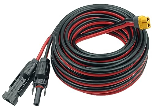 YIMIKEDAYA Solar auf XT60 Adapter Solar Kabel 10AWG Solarpanel Kabel Kompatibel mit Ecoflow River Delta Series Bluetti Tragbare Powerstation Solarpanel (10AWG 7.62M)