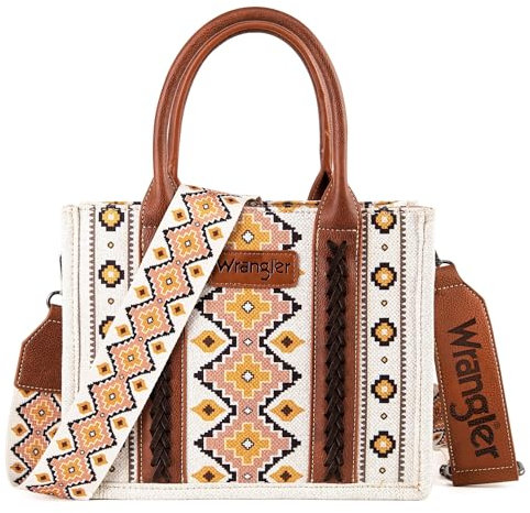 Wrangler Azteken-Tragetasche für Damen, Boho-Schultertaschen und Handtaschen, Angel White (Gitarrengurt)