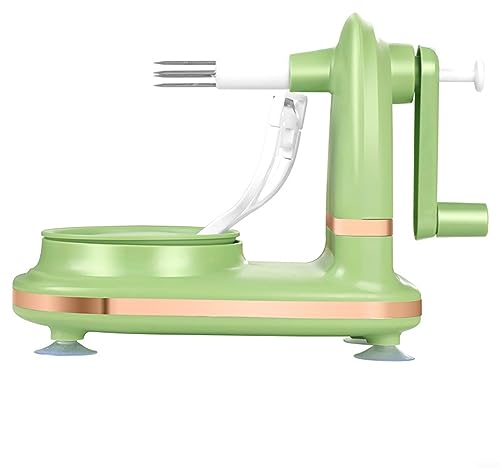 Pelador de manzanas, pelador de peras, cortador de patatas, cortador de cubitos de frutas, con ventosa segura, color verde claro